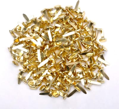 200 Stuks Ronde Mini-Brads in Goud - Metalen Sluitklemmen voor Scrapbooking en Knutselen