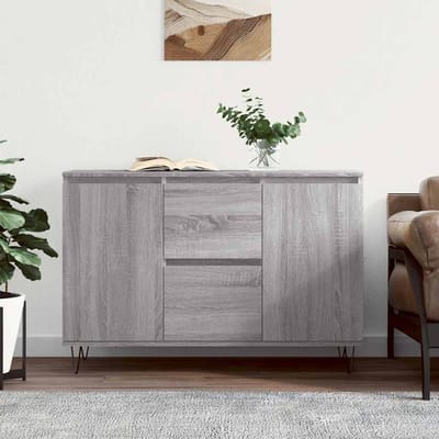 vidaXL - Dressoir - 101,5x35x70 - cm - bewerkt - hout - grijs - sonoma - eikenkleurig