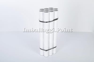 Kartonnen Kokers 10 Stuks met Kunststof Deksel - Hoogte 520 mm, Diameter 50 mm - A2 Poster Formaat