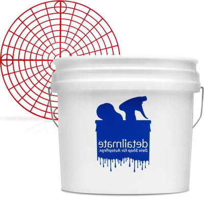 Detailmate Wasemmer - Autowas Emmer - Auto Krassenvrij Wassen - Met Grit Guard Inzet - 12.5 Liter - Rood