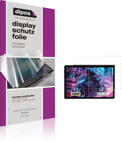 dipos – 2x Beschermfolie geschikt voor fezawio F11 10.1 | Krasbestendige & heldere Screenprotector Ultra-Thin
