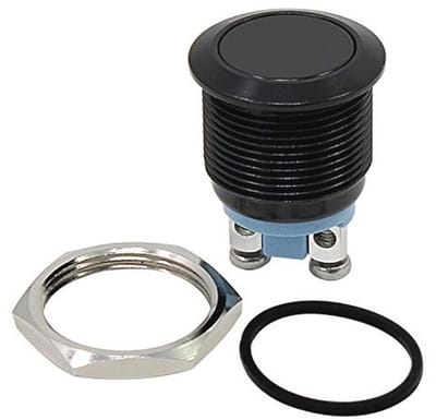 Waterdichte Drukknop Schakelaar 19 mm, 12 V voor Auto – Ideaal voor Hoorns en Waarschuwingslichten