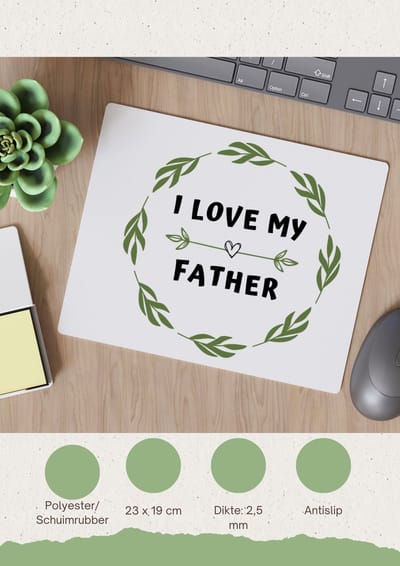 Akyol - i love my father Muismat - Papa - liefste vader - vader cadeautjes - vaderdag - verjaardag - geschenk - kado - 23 bij 19 cm