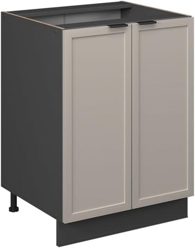 Keukenonderkast 60 cm Grijsbeige - Deurstal Basismodule Zonder Werkblad
