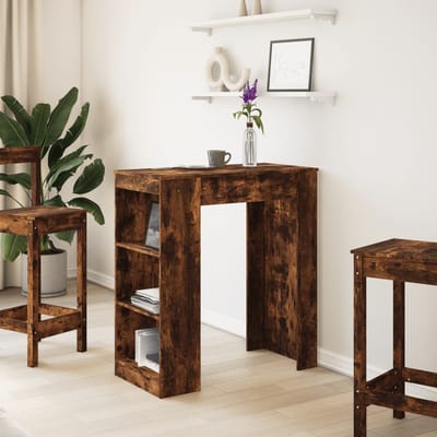 vidaXL - Bartafel - met - rekken - 95x47x103,5 - cm - bewerkt - hout - gerookt - eiken