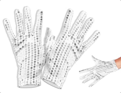 Glitterhandschoenen voor Feestjes, Punk Concerten en Dansshows - Modieuze Sequins Accessoires voor Volwassenen in Zilver
