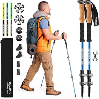 Opvouwbare Trekkingstokken Aluminium - Lichtgewicht & Verstelbaar voor Wandelen en Hiken