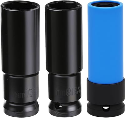 Robuuste 1/2 inch aluminium velgen met steeksleutel en verlengde zeskanten, CR-MO staal, 17 mm, 19 mm, 21 mm, beschermt velgen en moeren met beschermhoezen