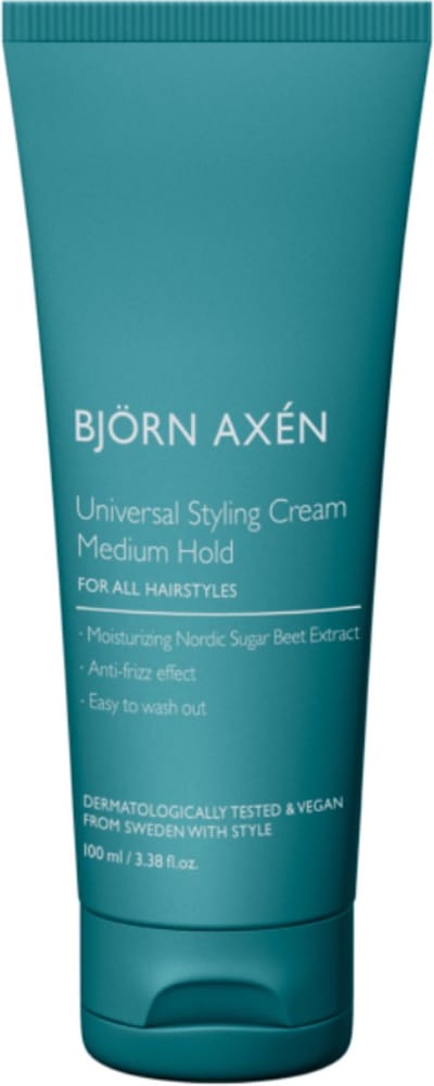 Björn Axén Universal Styling Cream 100 ml – Multi‑Functionele Leave‑In Stylingcrème Voor Alle Haartypes – Creëert Structuur, Glans & Controle - Temt Pluis & Kroes - Verzorgt & Beschermt – Zijdezacht, Flexibel & Vegan – Dermatologisch Getest