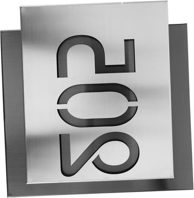 Huisnummer Plaquette - Adresbord RVS - Pand Markeren - Dubbellaags Ontwerp - 20 x 20 cm - Metaal
