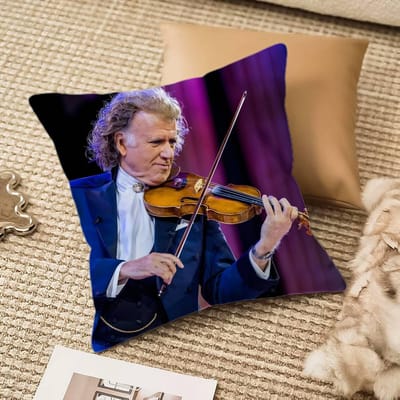 Violinist A-Andre Rieu Kussensloop Anti-Mijt Onzichtbare Rits Bank Bank Short plush 55*55(CM)-1Pcs