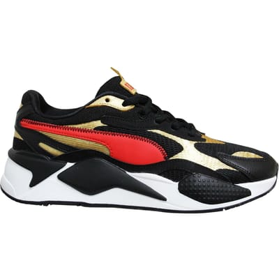 Puma RS-X3 CNY Zwart Rood Goud Laag Lace Up Heren Hardlooptrainers 373178 02