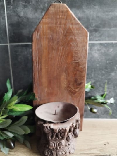 Houten wandkandelaar