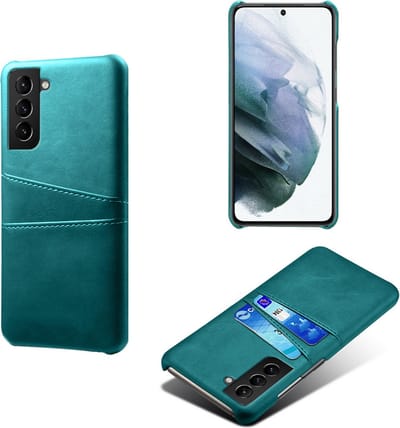 Backcover met Opbergvakjes + PMMA Screenprotector voor Galaxy S21 FE 5G _ Groen