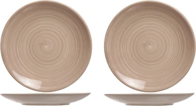 Cosy & Trendy ontbijt/dessert bordje Turbolino - 2x stuks - beige - 22 cm - Ontbijtborden - Dessertborden - keramiek
