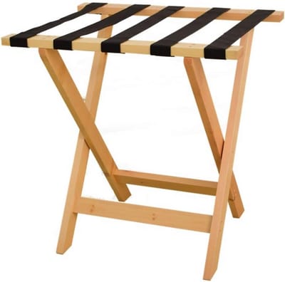 Bagagerek Hout - Kofferstandaard Opvouwbaar - Bagage Plaatsen - Opklapbaar Ontwerp - 60x45x60cm - Houtkleur