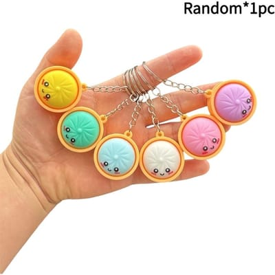Knoedel Toetsenbord Sleutelhanger Stressverlichter Knoedel Sleutelhanger Rugzak Hanger Bedeltjes Fidget Sleutelhanger Cadeaus Feestbedankje Cadeau beige