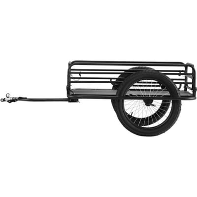 VEVOR Fietskar, 125 kg laadvermogen, transportkar, opvouwbaar en opbergbaar, snelspanner met universele koppeling, 50,8 cm wielen, past op de meeste fietsen, frame van koolstofstaal