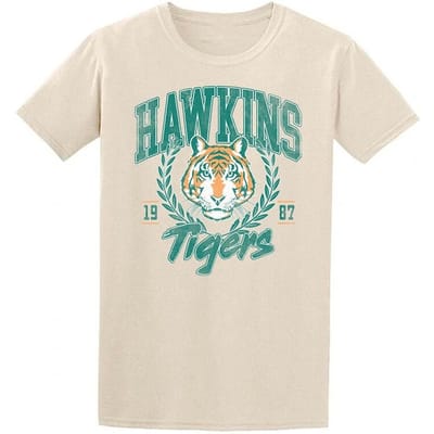 Stranger Things T-shirt - Hawkins Tigers - S tot XL - voor Vrouwen - ecru