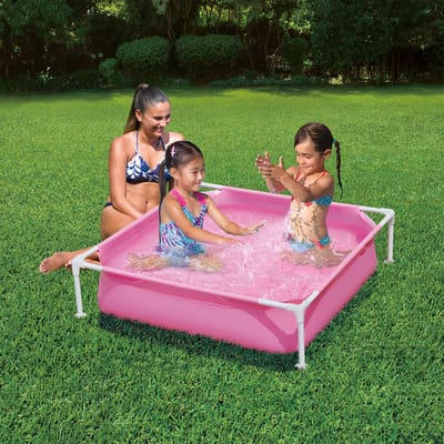 Summer Waves Frame Zwembad Vierkant - 122 x 122 x 30 cm - Roze - zwembaden