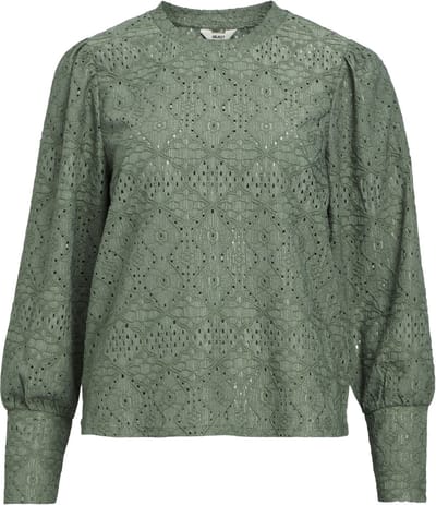 Object T-shirt Objfeodora L/s Top Noos 23041023 Dark Forest Dames Maat - XS