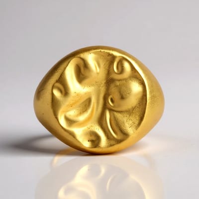 Cavill - 925 Sterling Zilver Ring - Verguld - Golvend Amandelvormig Design - Elegante Damesring - Stijlvol Modern Sieraad - Maat 17,18,19