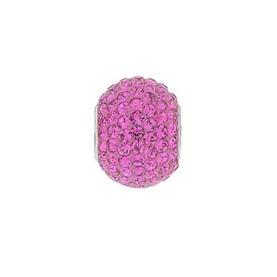 Blinx Jewels Zilveren Hanger Fuchsia Bol Steentjes Strass