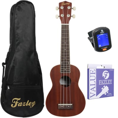 Sopraan Ukelele - incl. hoes, tuner, riem, doek, standaard - Fazley K21-W - Hout