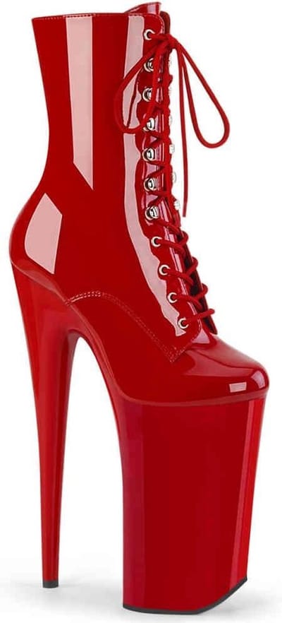 Pleaser - BEYOND-1020 Plateau Laarzen, Paaldans schoenen - Paaldans schoenen - 35 Shoes - Rood
