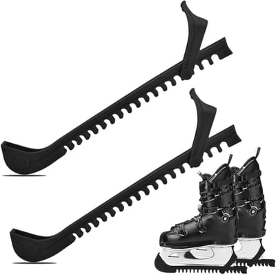 Allecto Plus - Verstelbare Schaatsbeschermers voor IJshockey en Kunstschaatsen - 1 Paar, Blauw
