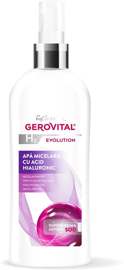 Gerovital H3 Evolution Micellair Water met Hyaluronzuur - Alcoholvrije Make-up Remover - Hydraterende Gezichtsreiniger - 150 ml