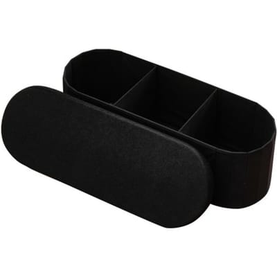 VEVOR Opvouwbare voetenbank met opbergruimte (ovaal), opvouwbare kruk met gevoerde zitting, draagvermogen tot 299,37 kg, 11 x 38 x 38 cm, voetenbank voor woonkamer, slaapkamer, gang, zwart