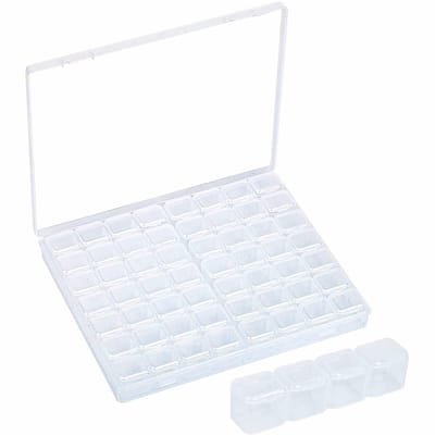 Fako Bijoux - Diamond Painting Opbergbox Met 56 Bakjes - Diamond Painting Opbergdoos - Storage Box - Sorteerdoos - 56 Vaks - Transparant