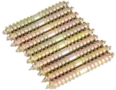 10pcs 6 * 50mm Double Head End Screws Dowel Screw Self Tapping Screws for Furniture Fixing Dowel - ShopVlot