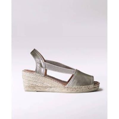 Leren espadrille met middelhoge sleehak en open achterkant | TEIDE-P