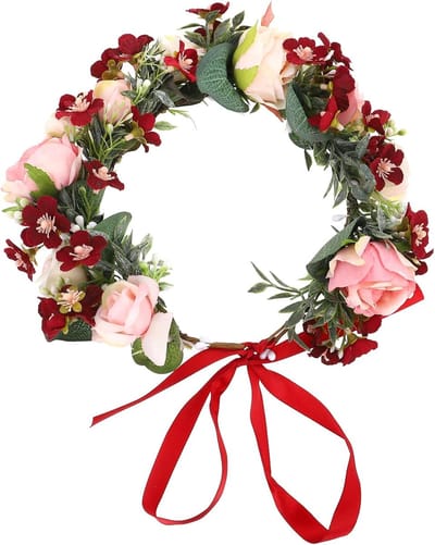 Bloemenkrans Hoofdband - Bruidsslinger - Bruiloft Feest - Zijden Bloemen - 22.5 x 22 cm