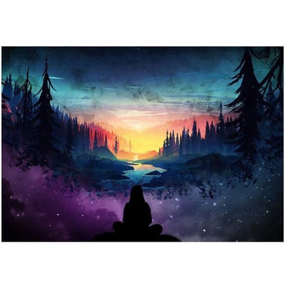 Diamond Painting Fantasiewereld Mooie Bomen Sterrenhemel Man Diamond Borduren Kruissteek 20X30CM gray