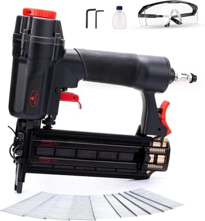 Pneumatische Tacker - Nietmachine Spijkerpistool - Houtbewerking Doe-het-zelf - Tool-free Verstelling - 1000 Spijkers - Zwart