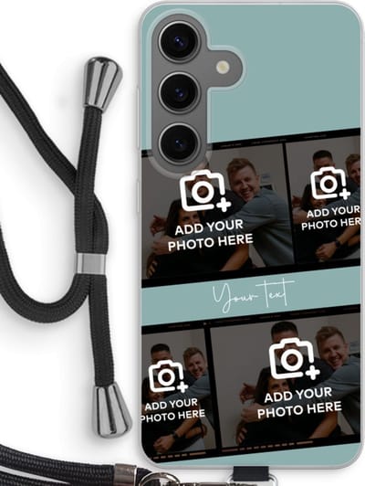 Gepersonaliseerd - Case Company® - Hoesje met koord geschikt voor Samsung Galaxy S24 hoesje met Koord - Filmrol N°2 - Telefoonhoesje met Zwart Koord - Bescherming aan alle Kanten en Over de Schermrand