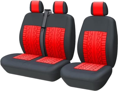Famanu - Stoelhoezen voor bestelwagens, universeel, geschikt voor de meeste bestelwagens, vrachtwagens, voorstoelhoezen voor enkele en dubbele autostoelhoezen voor enkele bestuurder en dubbele