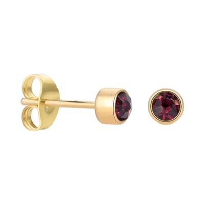 Aramat Jewels | Oorbellen | Goudkleurige Oorstekers 4mm - Paars Kristal | | | |4mm | Staal | Kinderen, Volwassenen | Verkleurd niet