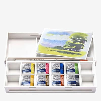 Waterverf Set - Schilderset Kleuren - Landschap Schilderen - Hoge Pigment Concentratie - 8 Kleuren - Helder