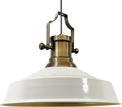 Bamyum Asletl-SE Hanglamp Industrieel van Metaal Ø40 cm, Hanglamp E27, Vintage Wit Lamppendel
