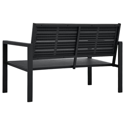 vidaXL - Tuinbank - hout-look - 120 - cm - HDPE - zwart