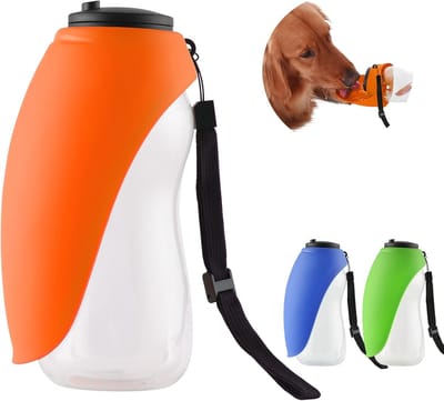 680 ml grote drinkfles voor huisdieren op reis - Geschikt voor katten en honden - Lekvrij ontwerp - Draagbare waterfles voor buiten - Drinkbeker voor katten en honden om mee te nemen - Ingebouwde waterbak - Praktische waterdispenser - Oranje