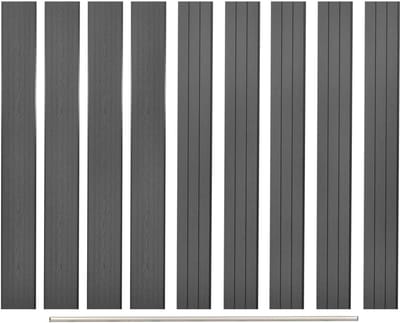 9x Universele Stevige Schuttingplanken 170 cm Grijs als Vervanging