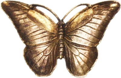 Schaaltje Vlinder, goudkleurig 13x1x9cm