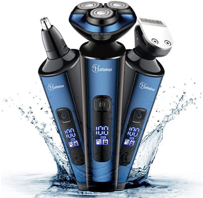 Hatteker 3-in-1 Elektrische Scheerapparaat voor Heren – Baardtrimmer, Neustrimmer & Trimmer – Nat & Droog – IPX7 Waterdicht – Oplaadbaar