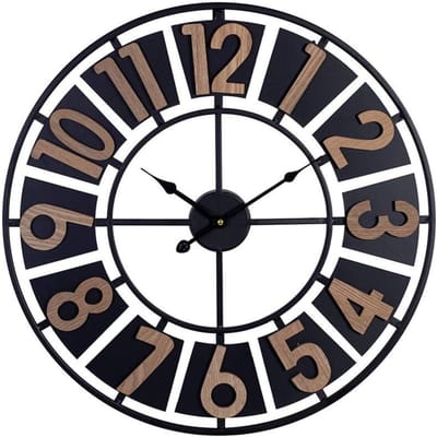 DailySupplies® Klok - Wandklok Modern - Klokken - Industrieel - Zwart en Bruin