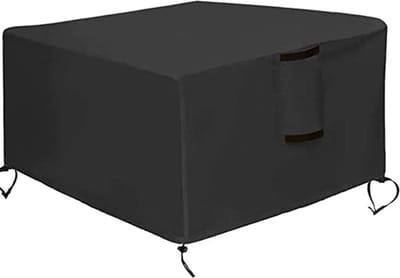 Vuurkorfhoes - Vuurkorftafelhoes - Terrasmeubelhoes - Tuinmeubelhoes - 28 X 28 X 25 inch - Polyester - zwart - Vierkante - Waterdichte - Anti-UV - Trekkoordsluiting